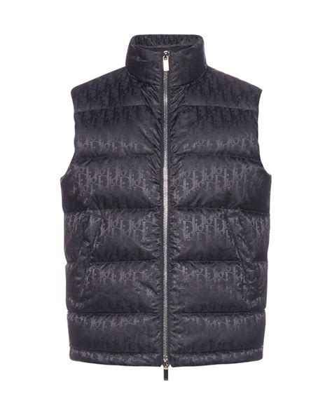 Dior Oblique Sleeveless Down Jacket in Blue for Men 